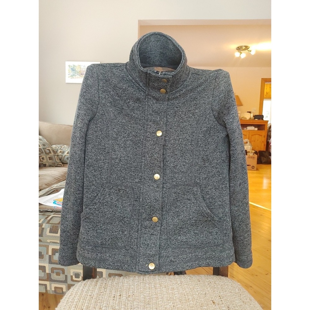 Jessica Simpson Gray Snap Button Knit Sweater Cardigan Pockets Sz XS